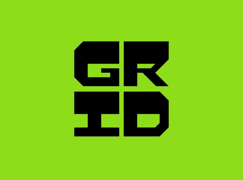기하학적 그리드 형태의 폰트, GRID