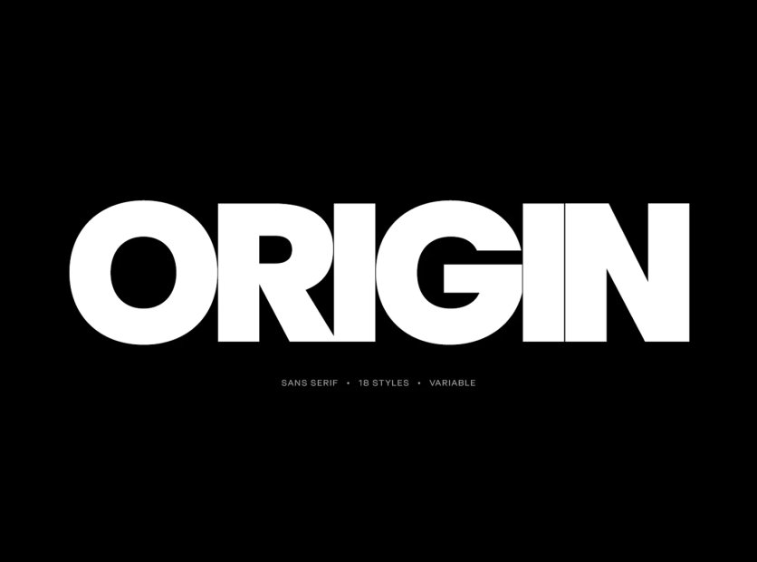 18가지의 다양한 산세리프 서체, ORIGIN