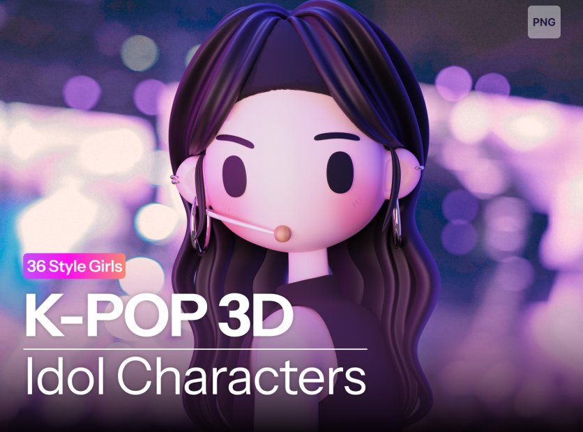 K-POP 여성 아이돌 3D 캐릭터 컬렉션 36종