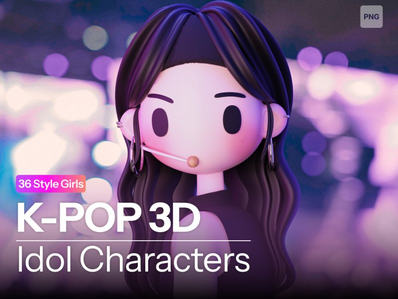 K-POP 여성 아이돌 3D 캐릭터 컬렉션 36종