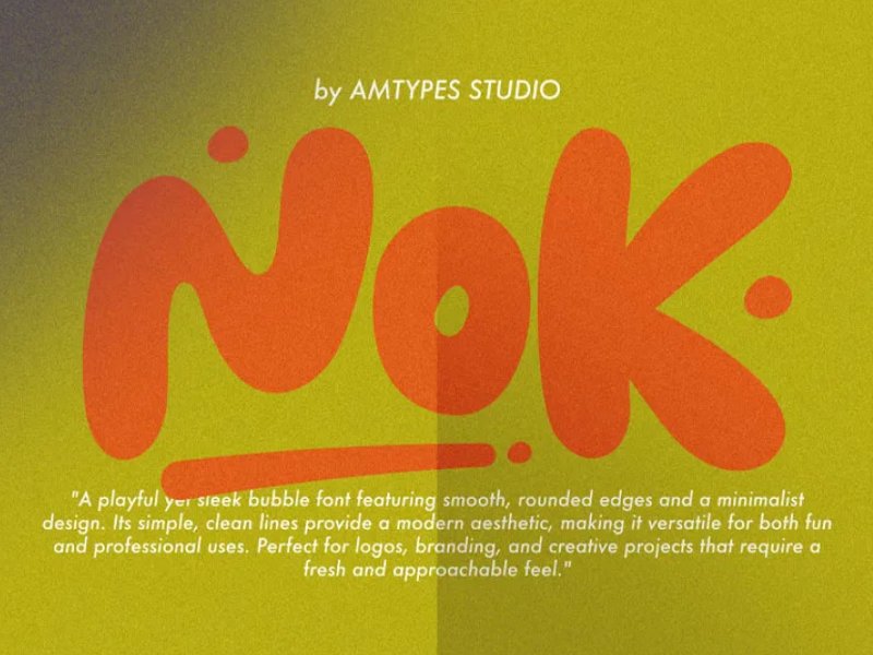 힙한 버블 스타일의 디스플레이 서체, Nok