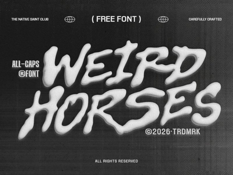 액체 느낌의 유동적인 서체, WEIRD HORSES