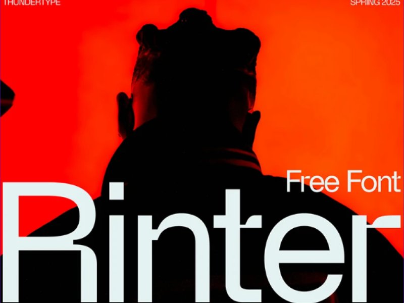 기하학적 형태의 모던 디스플레이 서체, Rinter