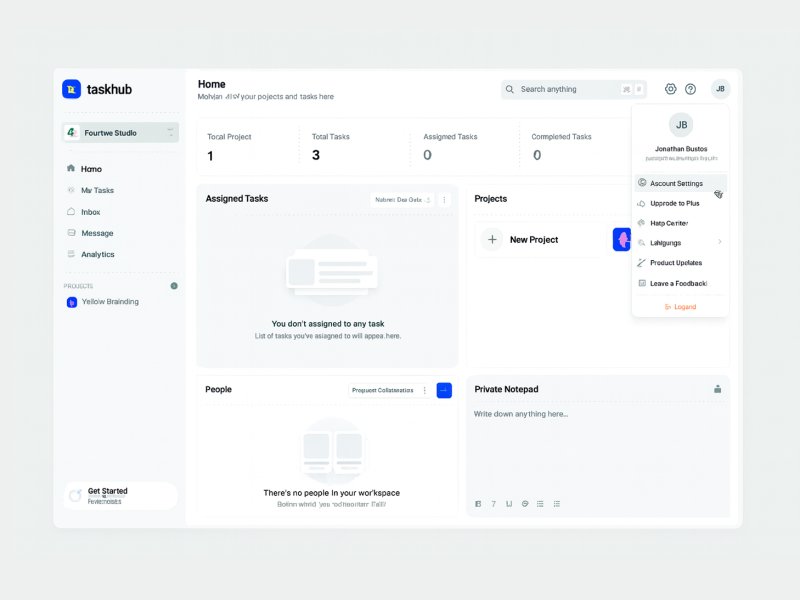 Home Empty - Task Management Dashboard